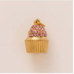 Pink Frosted Diamond Cupcake charm
