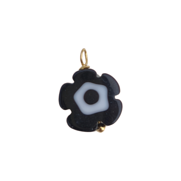 Black flower charm
