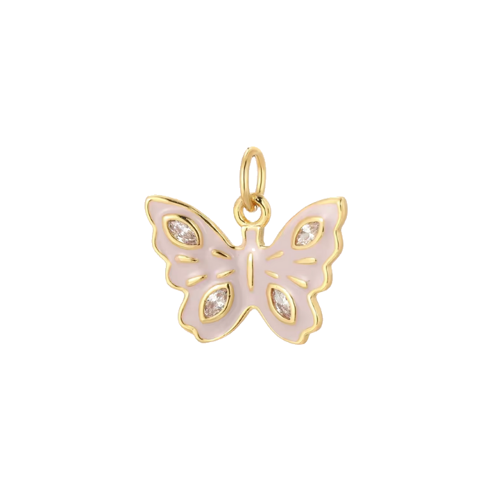Pink butterfly charm