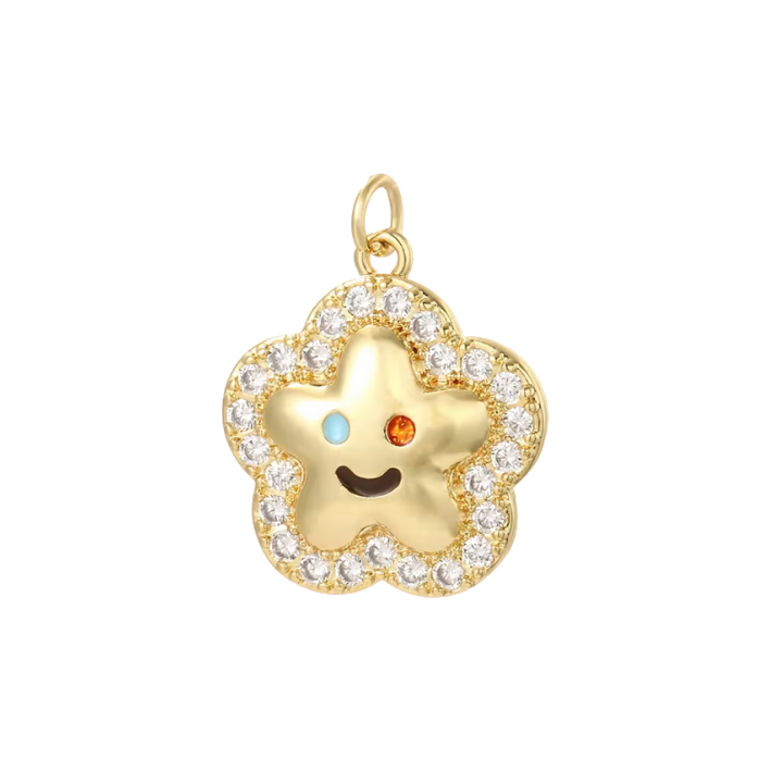 white diamond flower charm