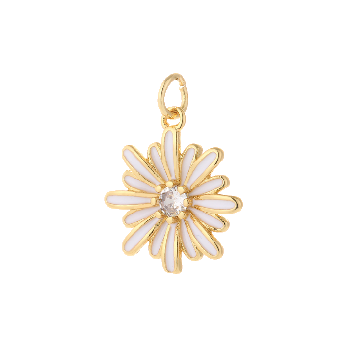 white diamond flower charm