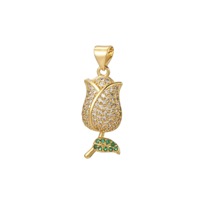 White diamond tulip charm