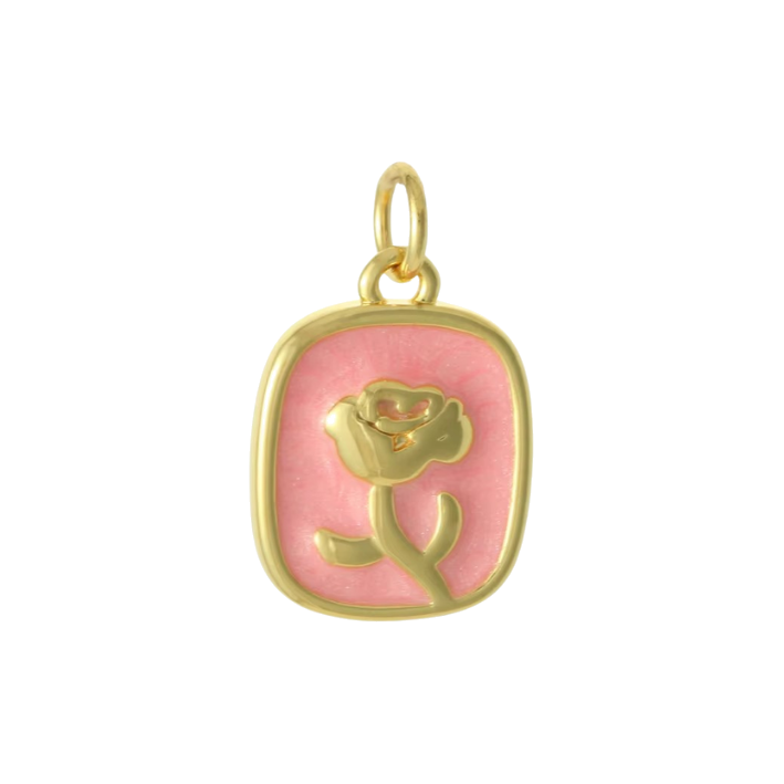 pink rose charm