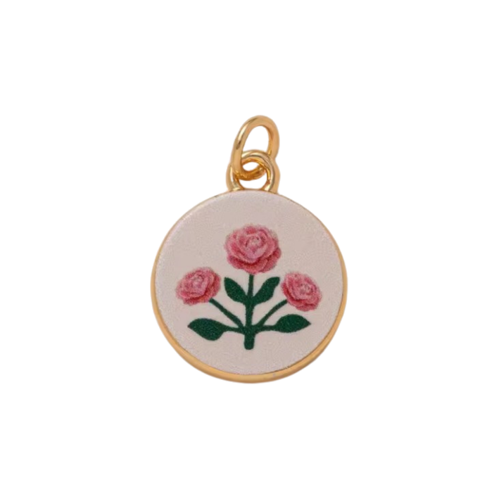 roses in circle charm