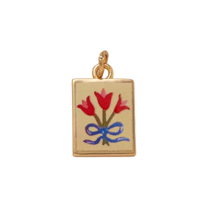 tulip squre pendant charm