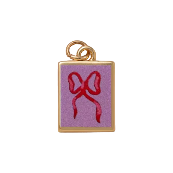 red bow pendant charm