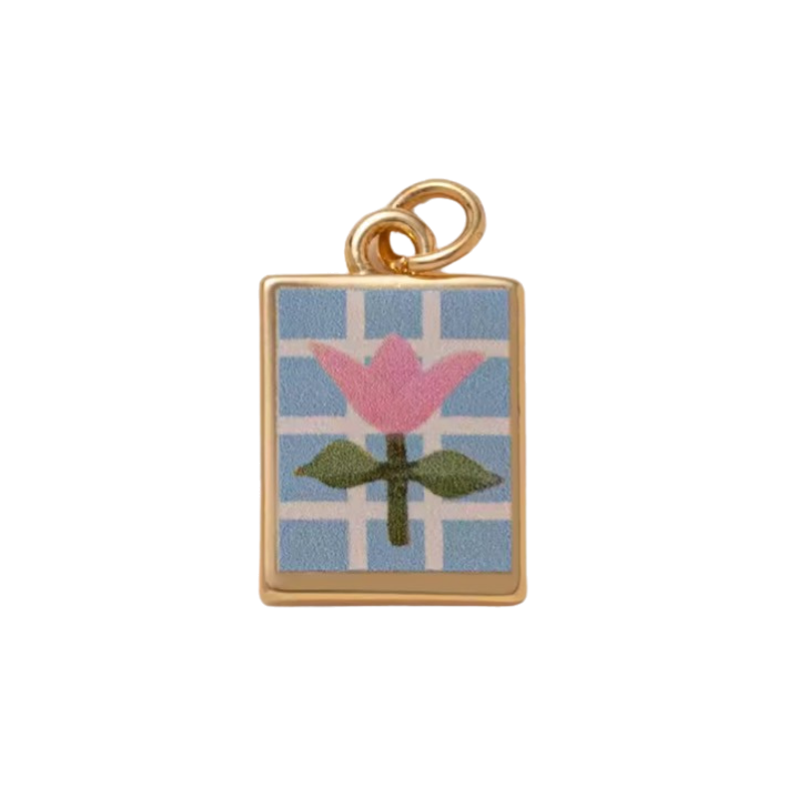 pink tulip pendant charm