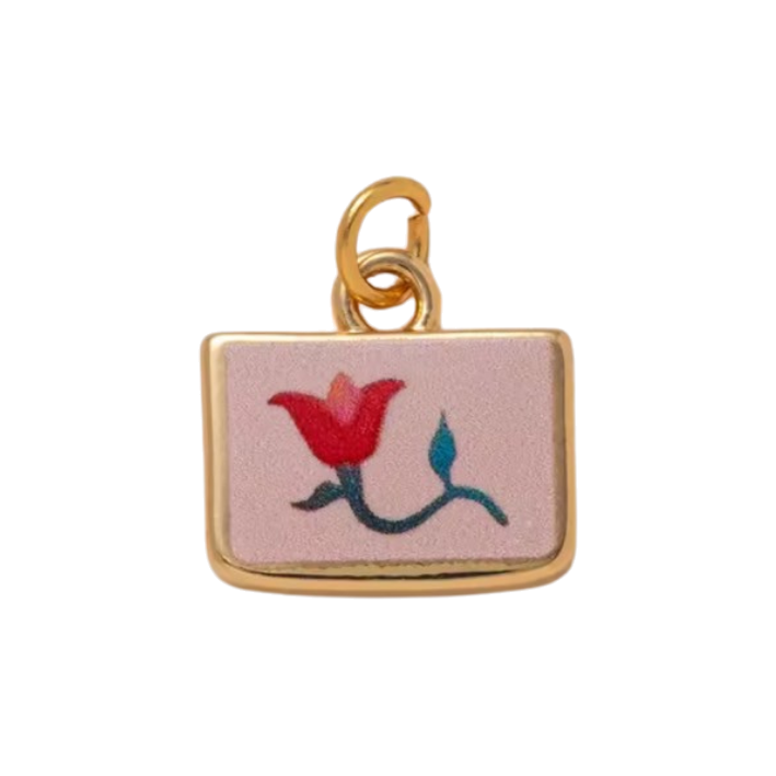 red tulip square charm