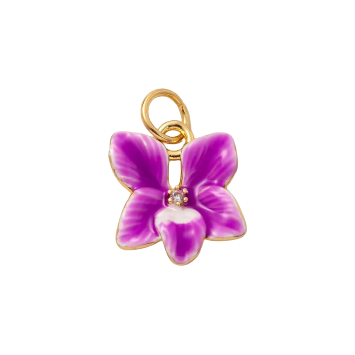 Purple orchid charm