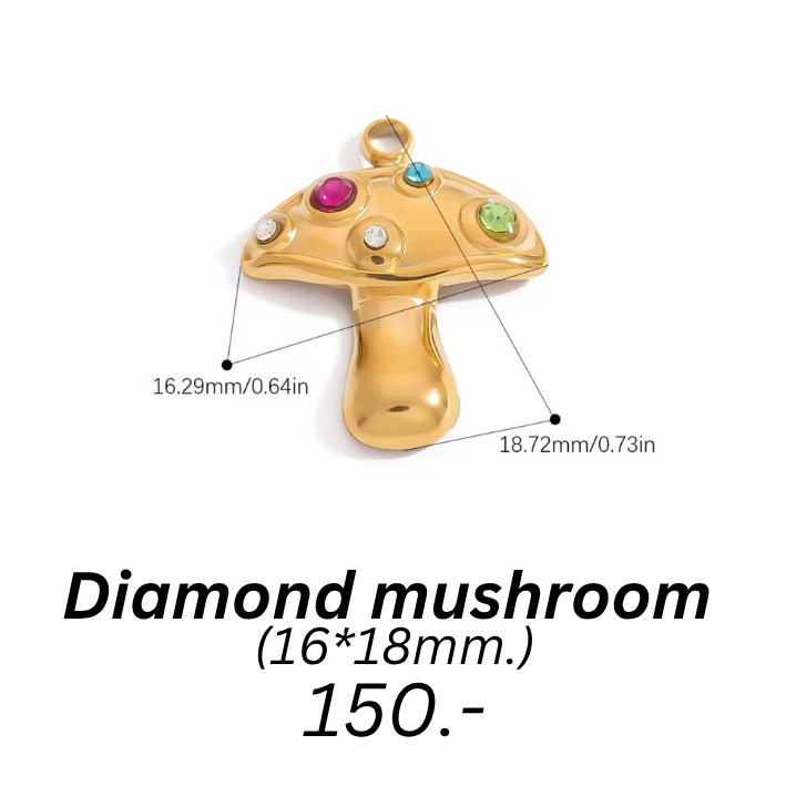 Diamond mushroom charm