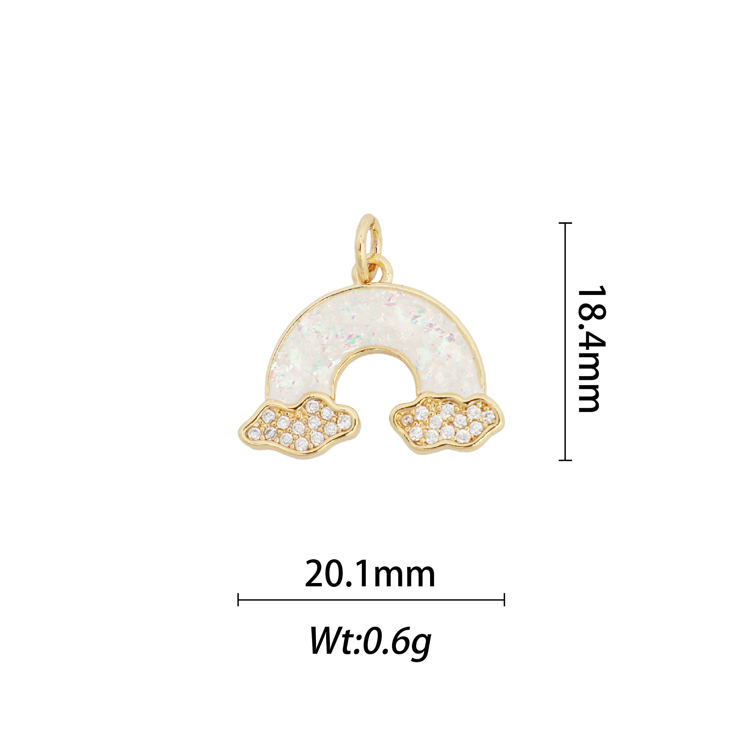 White rainbow cloud charm