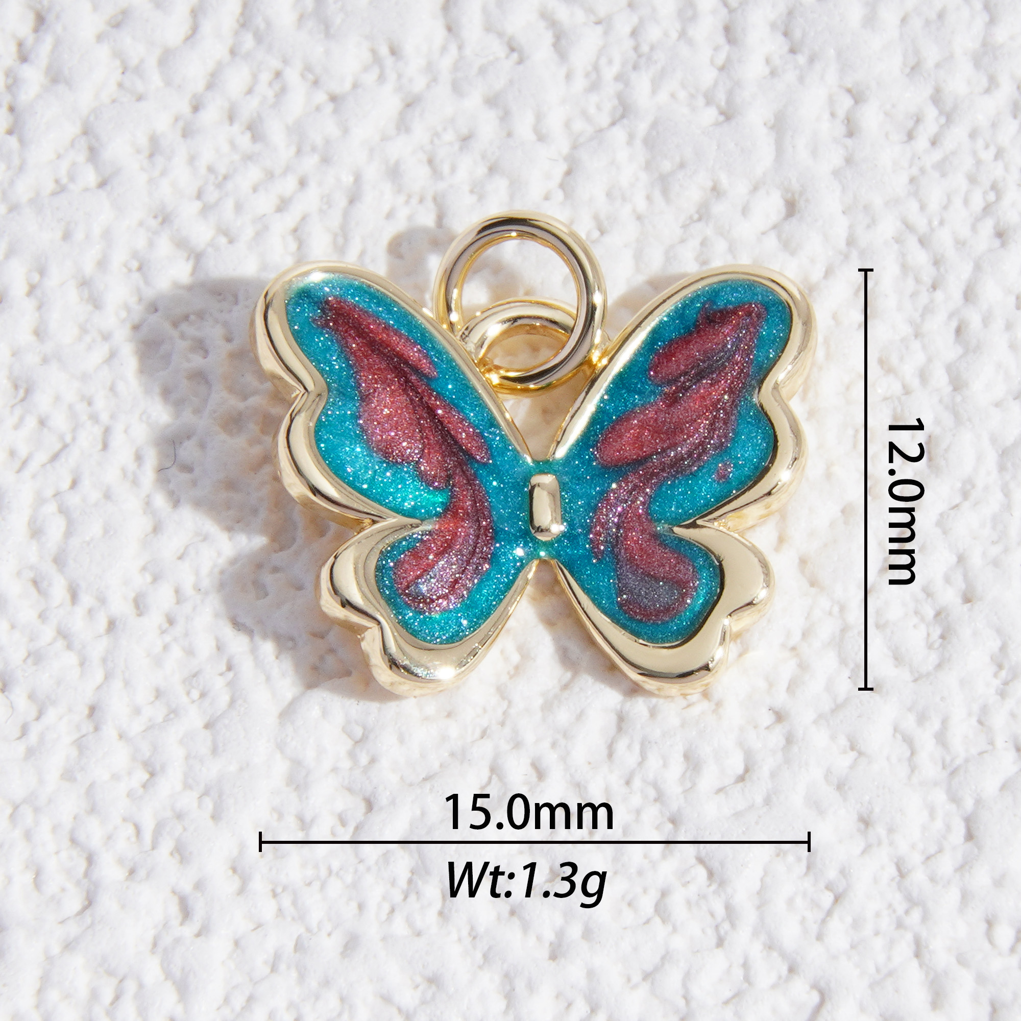 Blue purple butterfly charm