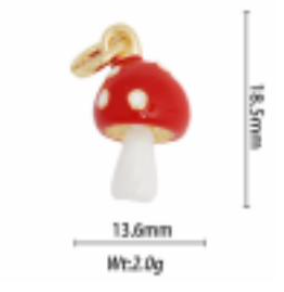 red 3d mushroom charm