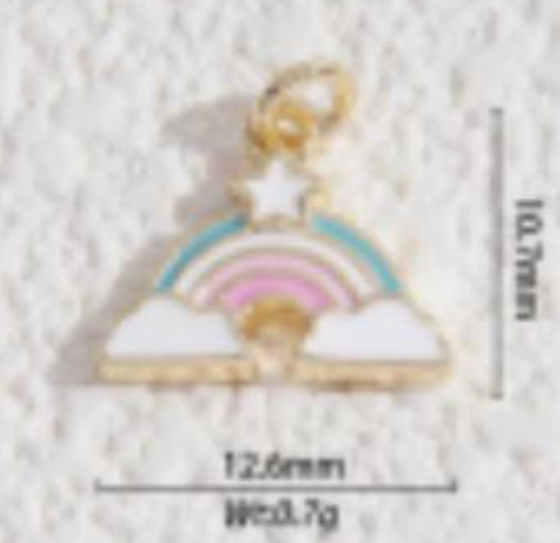 pastel 2D rainbow charm