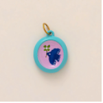 Peace Blue Dove Circle charm