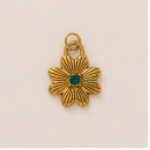 Golden Green Diamond Flower charm