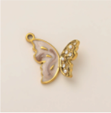 Pink Butterfly Gleam Stl. charm