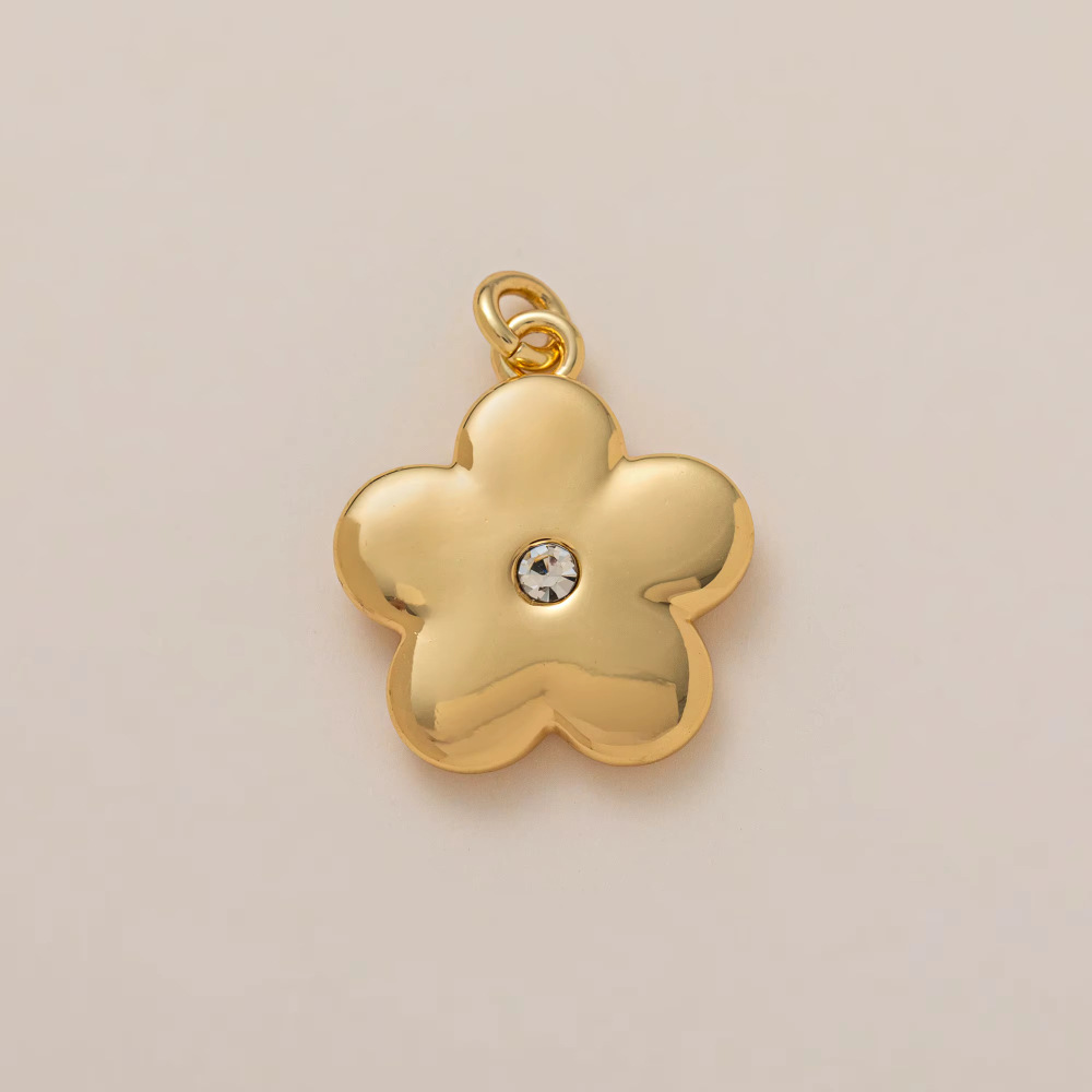 Golden Diamond Daisy Sparkle charm