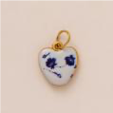Blue Flower Heart charm