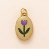 Purple Tulip Delight Oval charm