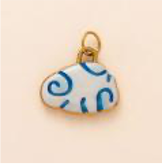 Blue Swirl Pebble Cloud charm