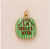 La Dolce Vita Green Square charm
