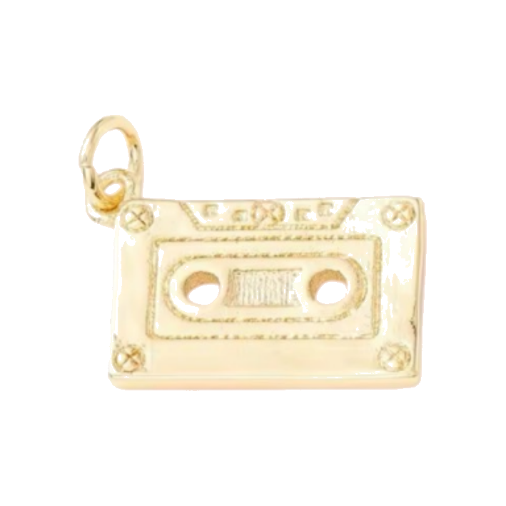 gold cassette charm