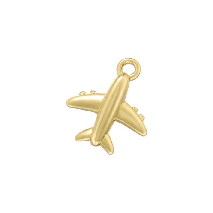 gold airplane charm