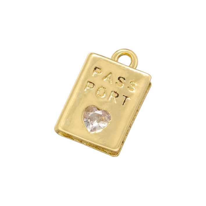 gold passport charm