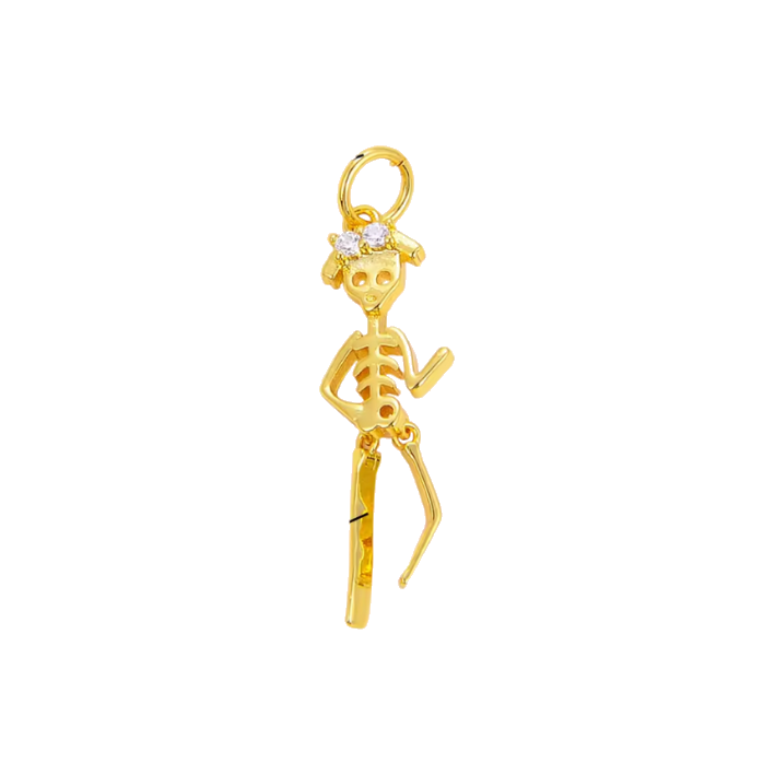 Skeleton gold charm