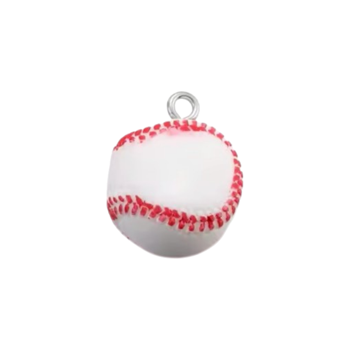 silver baseball charm