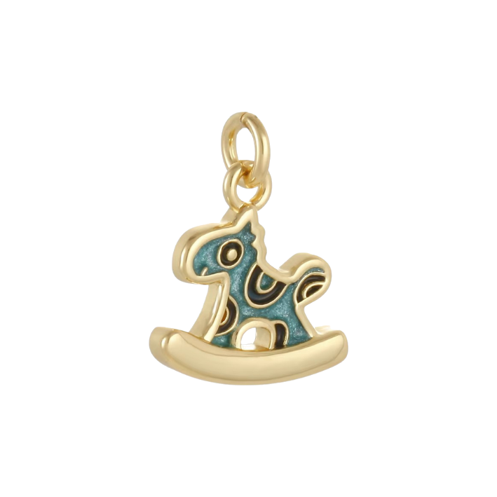 blue rocking horse charm