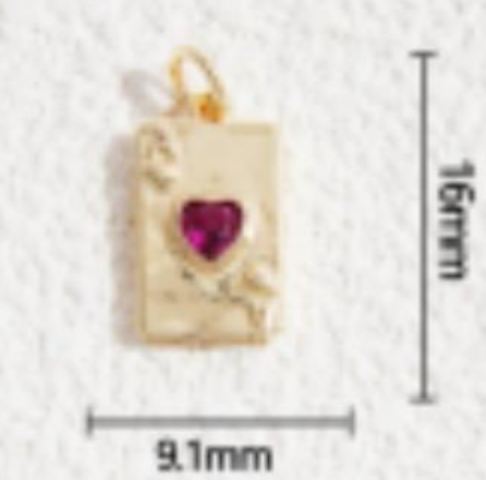 Pink heart A tarot charm