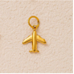 Golden Airplane Stl. charm