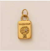 Passport Globe Gold charm