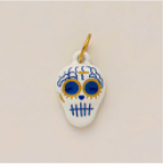 Blue and White Sugar Skull charm