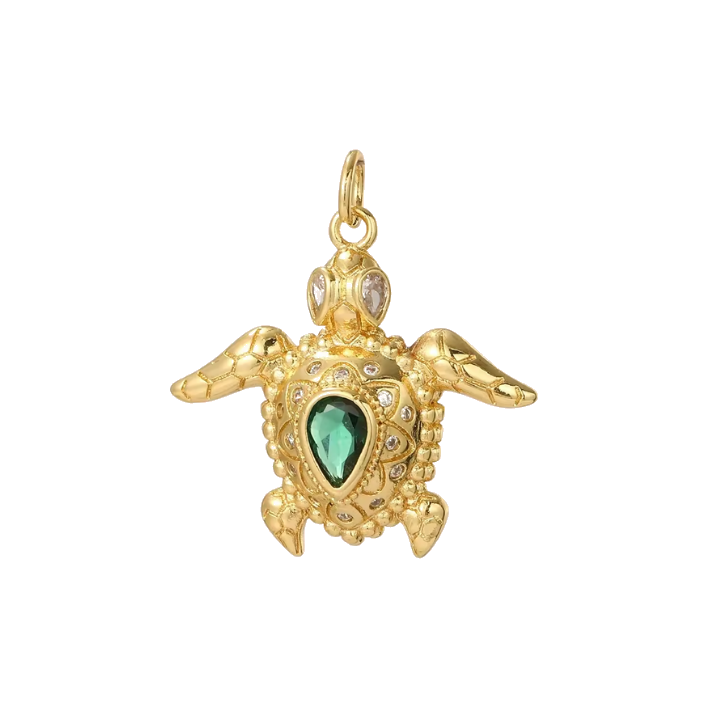 Green turtle charm