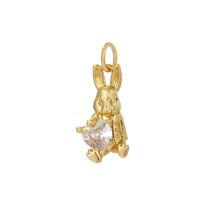 Rabbit with diamond heart charm