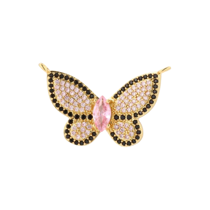 Pink diamond butterfly charm