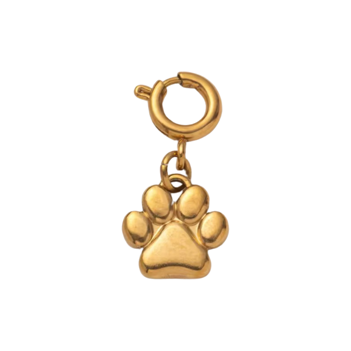 gold dog paw charm