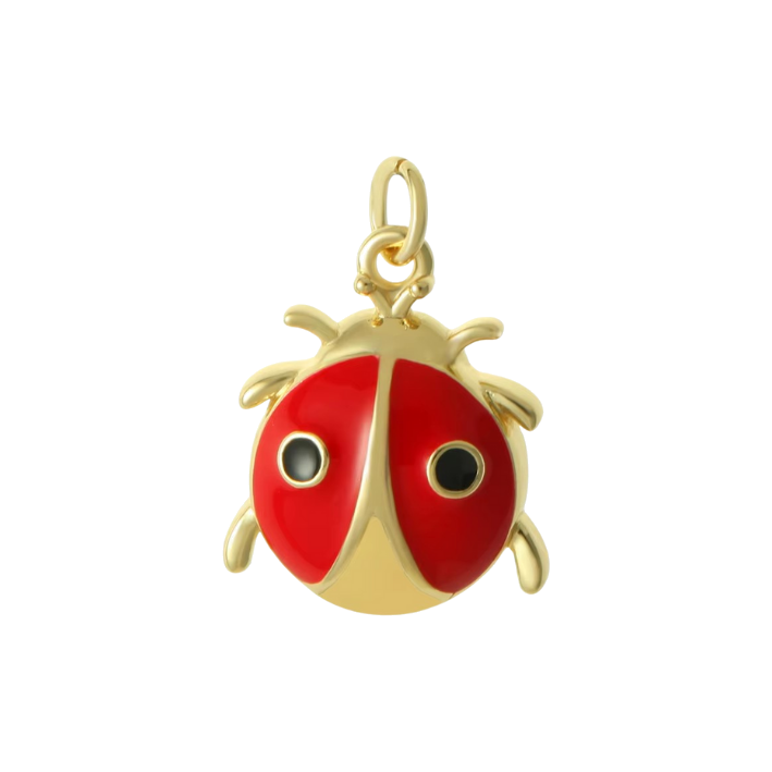 red-gold ladybug charm