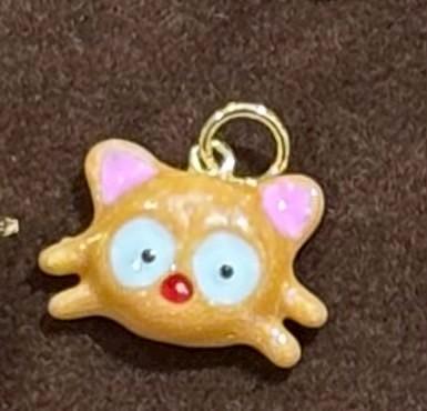 orange cat face charm