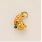 Golden Rabbit & Carrot charm