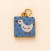 Blue Quirky Goose Square charm
