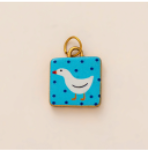Blue Polka Dot Goose Square charm
