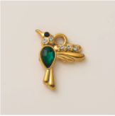 Emerald Hummingbird charm