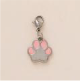 Pink Paw Print charm