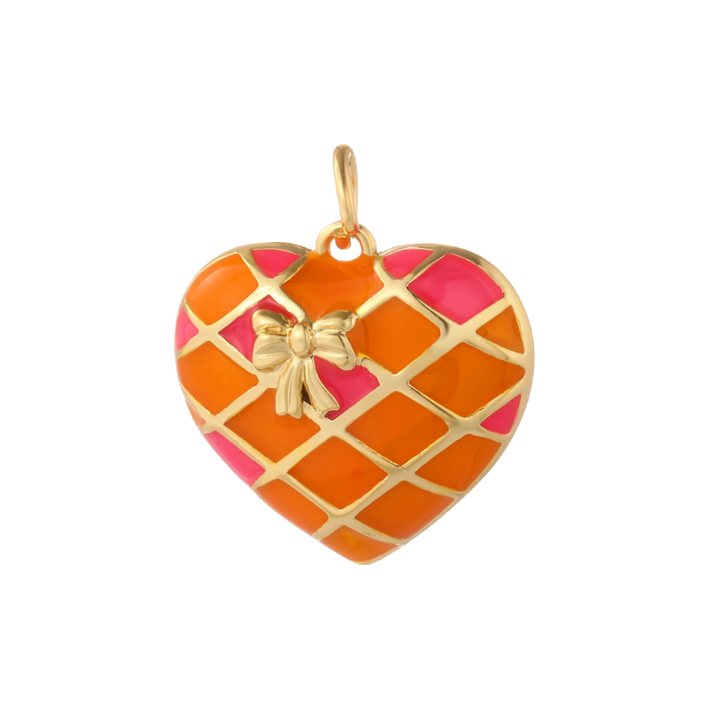 Summer bow heart charm