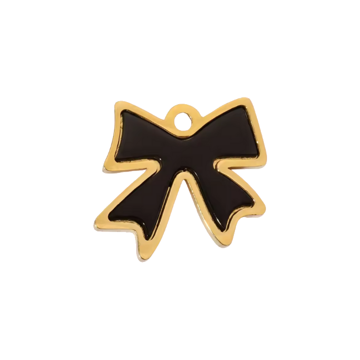 Black bow charm