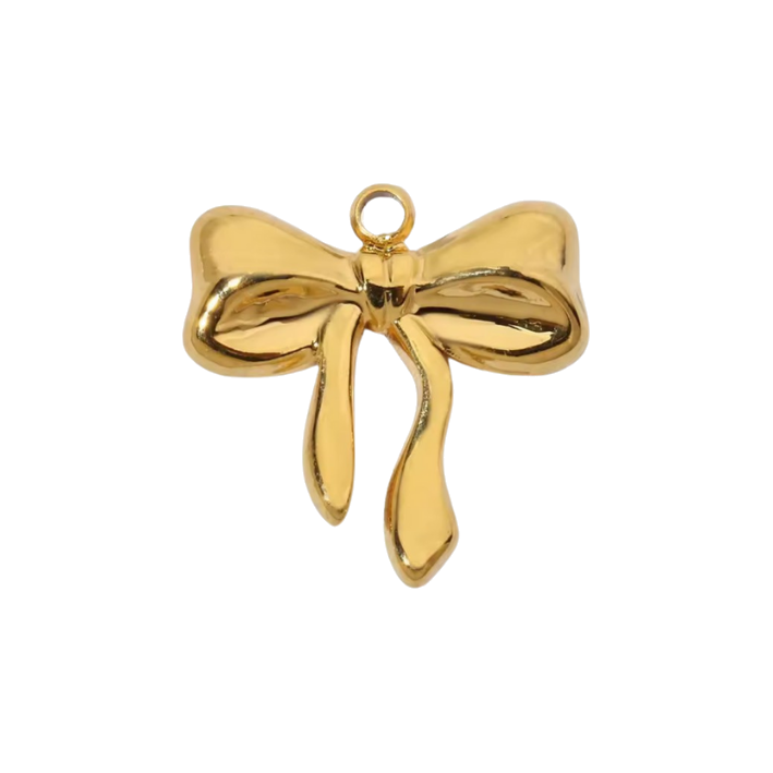 gold long ribbon charm